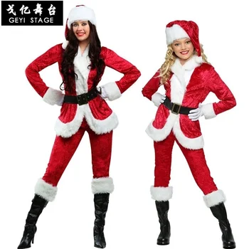новый Полный комплект рождественских костюмов Санта-Клауса для взрослых, Красная одежда для косплея, Костюм Санта-Клауса, Роскошный костюм Laipelar