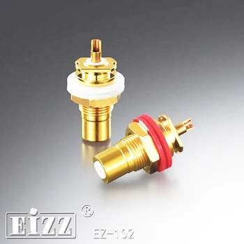 EIZZ EZ-102 Сигнальный разъем RCA, Аудиоразъем RCA, Пара Из люминофорной Бронзы С покрытием Из чистого Золота