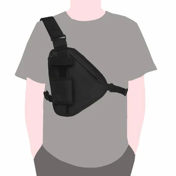 Мужская повседневная треугольная спортивная нагрудная сумка для рации, регулируемый ремень, полиэстер, прочная тактика, практичная на открытом воздухе