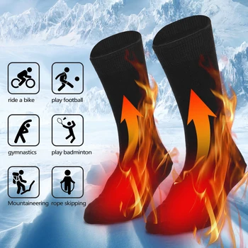 Носки с электрообогревателем, работающие на батарейках, в холодную погоду, теплые носки для мужчин и женщин, для верховой езды, кемпинга, пешего туризма, мотоцикла