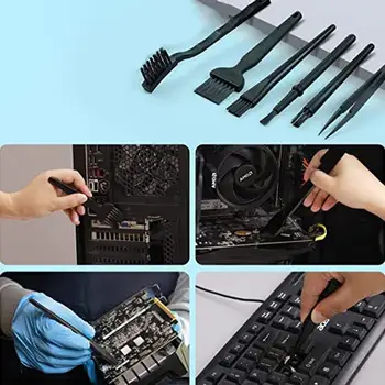 Набор щеток для чистки клавиатуры 6 В 1, Инструменты для чистки ноутбука, Съемник колпачков для ключей, набор щеток для ПК, инструмент для клавиатур, Сотовый телефон, ноутбук