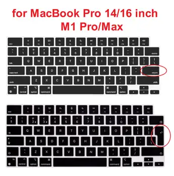 Английский для MacBook Pro 14 дюймов 2021 2022 A2442 M1 Pro/Max и MacBook Pro 16 дюймов A2445 Водонепроницаемый чехол для клавиатуры из силиконовой кожи