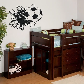 Бесплатная доставка, футбольный мяч, виниловая наклейка на стену, декор детской комнаты, художественная спальня для мальчиков, s2002
