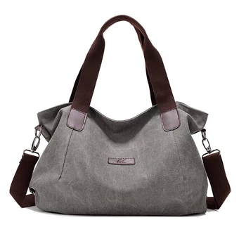Винтажные холщовые сумки-мессенджеры, Женские сумки через плечо, однотонная повседневная сумка на плечо, женская Дизайнерская сумка-тоут Большой емкости Bolso Muje