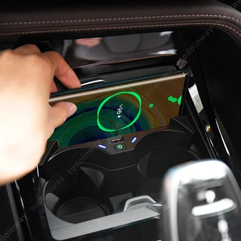 Автомобильные Аксессуары Для Интерьера Беспроводное Автомобильное Зарядное Устройство Быстрое Зарядное Устройство для телефона BMW X1 F48 F49 X2 F39 2016-2021 USB Держатель Зарядной Пластины