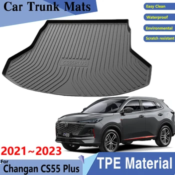 Коврик для багажника автомобиля TPE Материал для Changan CS55 Plus Аксессуары 2023 ~ 2021 II MK2 Автомобильный Задний Грузовой Лоток Аксессуары Для Задних Накладок Багажника