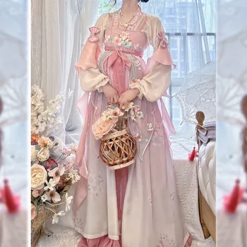 Китайское платье Hanfu, Женская рубашка с вышивкой, Комплект Hanfu, Карнавальное платье Древней Феи для выступлений, Танцевальное платье Hanfu, Косплей