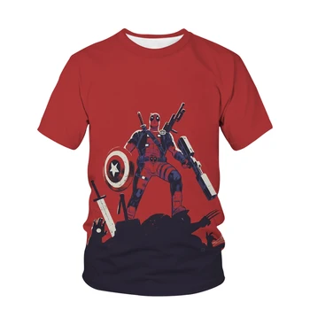 Футболки Мужские Летние повседневные Marvel Deadpool, крутая футболка с коротким рукавом для женщин, Уличная одежда с 3D принтом для мальчиков и девочек, детская одежда