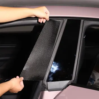 Для Porsche Taycan 2019 2020 2021 2022 Автомобильные окна из углеродного волокна, накладка на B-образную стойку, наклейка в полоску, Автомобильные Аксессуары