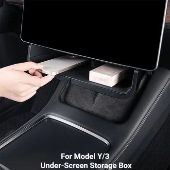 для Tesla Model 3, Модель Y, ABS, коробка для хранения под экраном, Коробка для хранения за экраном, коробка для хранения Аксессуаров
