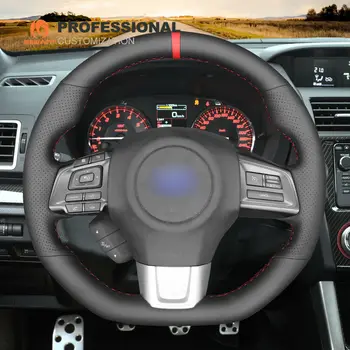 Черный Кожаный Чехол На Руль Для Subaru WRX (STI) Levorg 2015 2016 2017 2018 2019 Аксессуары Для интерьера Автомобиля