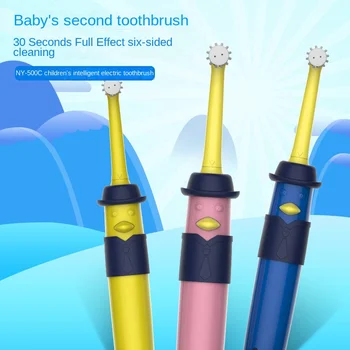Детская электрическая зубная щетка с вращением на 360 градусов Детская вращающаяся зубная щетка с мягкой щетиной