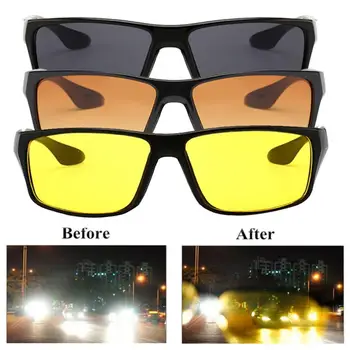 Автомобильные ночные очки с антибликовым покрытием, Солнцезащитные очки для вождения мотоциклов, Очки ночного видения, защитные очки для водителей UV400