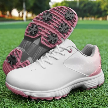 Обувь для гольфа, женская роскошная водонепроницаемая комфортная обувь для гольфа, Спортивная обувь для спорта на открытом воздухе, Женская спортивная обувь с шипами для гольфа