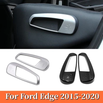 Для Ford Edge 2015-2018 2019 2020 ABS Матовый Переключатель регулировки сиденья Автомобиля, отделка крышки Из углеродного волокна, Серебристые Аксессуары для укладки, 2 шт.