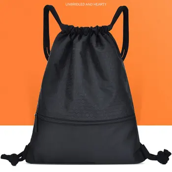 Вместительный нейлоновый водонепроницаемый рюкзак на шнурке с застежкой-молнией, сумка для хранения для занятий спортом на открытом воздухе, толстая веревка, сумка для мячей из полиэстера