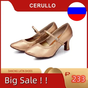 Женская обувь для Латиноамериканских танцев, Обувь для Танго на среднем каблуке, Современная Обувь для бальных Танцев/Сальсы/Вальса, Женская Летняя обувь, Сандалии A271