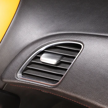 Для Chevrolet Corvette C7 2014-2019 ABS Серебристый Автомобильный Регулировочный Стержень для выхода воздуха, Накладка, Наклейки, Автомобильные аксессуары для интерьера