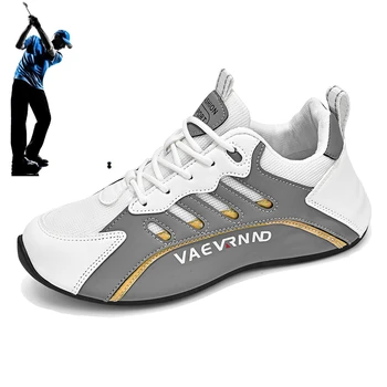 Мужская обувь для гольфа, Дышащая Сетчатая спортивная обувь для гольфа, Удобная обувь для занятий фитнесом на открытом воздухе, Мужская спортивная обувь для отдыха