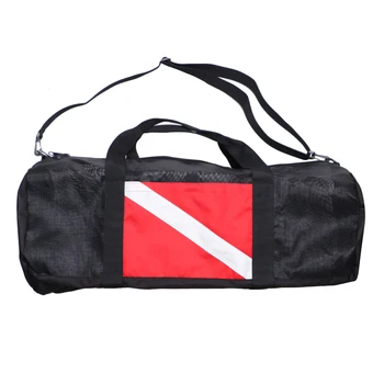 Портативная сетчатая сумка для снаряжения с флагом для дайвинга и плечевым ремнем для подводного плавания с маской и трубкой