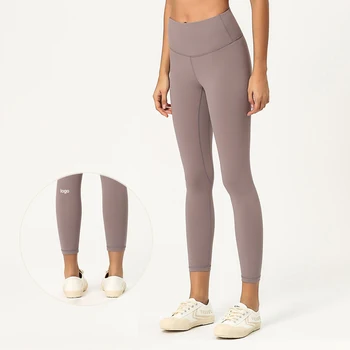 Новые Бесшовные Леггинсы для фитнеса с логотипом, женские леггинсы для бега, 24 цвета, штаны для йоги с высокой талией, дышащие спортивные брюки