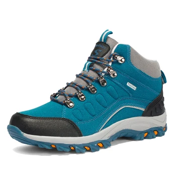 Hikeup/ Мужская Альпинистская походная обувь с высоким берцем, Женские уличные кроссовки на мягкой резиновой подошве, удобная дышащая замша