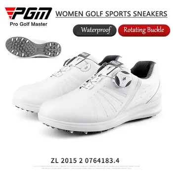 Женская суперпромокаемая обувь для гольфа PGM, Женские ультралегкие кроссовки для гольфа, противоскользящая спортивная обувь, тренировочные кроссовки с вращающейся пряжкой