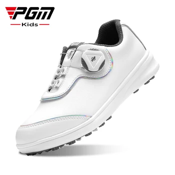 Детские кроссовки для гольфа PGM для мальчиков и девочек, водонепроницаемые кроссовки, обувь с поворотной пряжкой