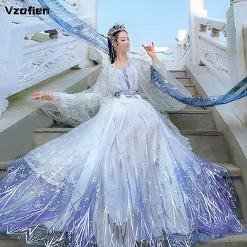 Древний Китайский Hanfu Костюм Традиционное Народное Платье Классической Династии Тан Принцесса Танец Сценическое Фея Косплей Костюм