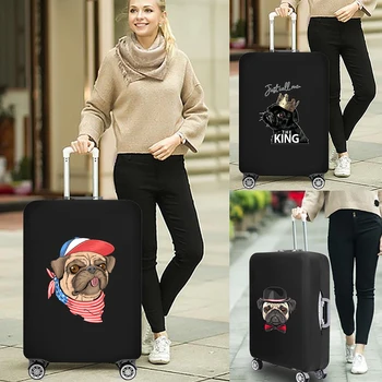 Чехол для багажа с милой собачкой, эластичный защитный чехол для чемодана, пылезащитные чехлы, аксессуары для путешествий, подходящие для тележки 18 