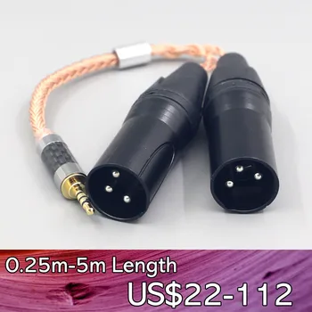 LN007730 16-Жильный 99% 7N OCC Медный Кабель для наушников 3,5 м 2,5 мм 4,4 мм 6,5 мм К Двойному XLR 3-полюсному штекерному кабелю