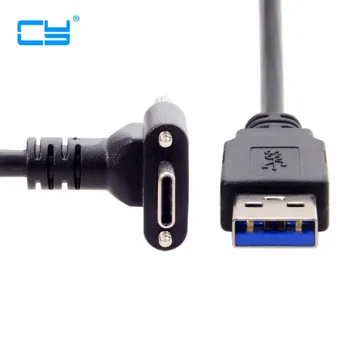 Наклонный USB 3.1 Type-C с двойным винтовым креплением к стандартному кабелю передачи данных USB3.0 90 градусов Для камеры 120 см 300 см 500 см 1,2 м 3 м 5 м