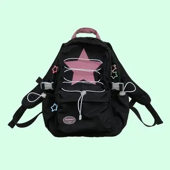 2023 Новый Рюкзак Большой емкости с Розовой Звездой, Корейский Опрятный Школьный Рюкзак для студентов колледжа, Повседневный Универсальный Рюкзак для путешествий