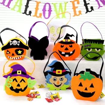 Тыква, реквизит для украшения Хэллоуина Для детей, сумка-тоут с орнаментом, Сумка для конфет на Хэллоуин, нетканый пакет, подарочный пакет