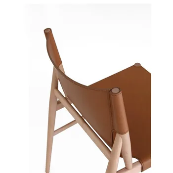 M68 Минималистский обеденный стул из натуральной кожи в итальянском стиле, дизайнерский стул для переговоров в кофейне, современный минимализм
