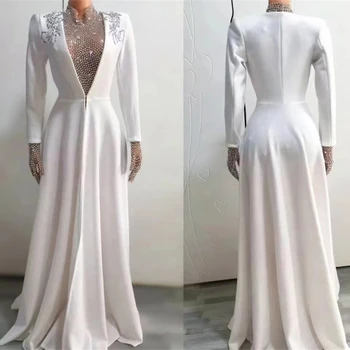Блестящее Белое женское платье Со стразами, День рождения, Свадебные Костюмы Трансвестита, Вечерние Элегантные платья, дизайн, подходящий