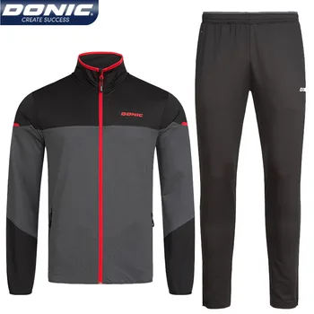 Одежда для настольного тенниса DONIC, костюм для мужчин и женщин, спортивная майка, Тренировочные штаны для бега, весенне-осенний комплект одежды для пинг-понга