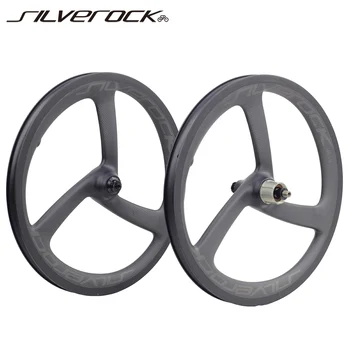 7-скоростное колесо SILVEROCK Carbon 16 Plus с тремя спицами для складного велосипеда Brompton Clincher 16 дюймов 349 Колесная пара