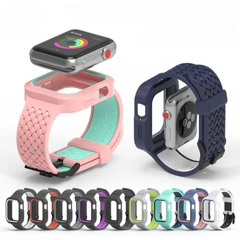 Совместим с ремешком для Apple Watch, двухцветным встроенным ремешком, силиконовым ремешком 456SE, ремешком для часов с тканым рисунком