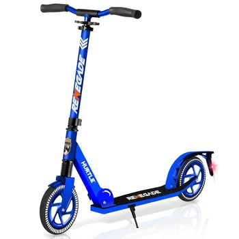 и складной самокат Kick Scooter - Регулируемый самокат для подростков и взрослых, легкосплавный с высокими колесами (синий) M folding pole Citycoco 