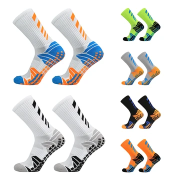 Новые нескользящие футбольные носки для спорта на открытом воздухе, дышащие футбольные носки, мужские и женские носки для бега, баскетбола оливкового цвета