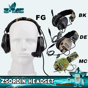 Z-TAC Стреляющие Тактические Наушники С Активным Звукоснимателем и Шумоподавлением Sordin Airsoft Tactical Headset Для Портативной рации Z111