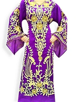 Женское платье Марокканского Фиолетового цвета, Ари, вышивка, Кафтан из Дубая, Фараша, Абая, кафтан