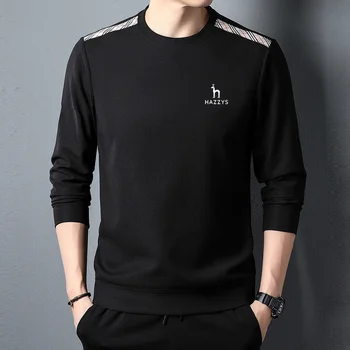 Одежда для гольфа, Мужская Весенне-осенняя футболка с круглым вырезом, Повседневная Универсальная Модная Нижняя рубашка в Корейском стиле, Молодежный спортивный свитер
