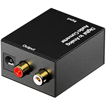 Цифро-аналоговый Аудиоадаптер Nku Преобразует цифровой коаксиальный/оптический сигнал с PS4 Xbox HDTV В аналоговый для аудиомагнитофона RCA L/R.