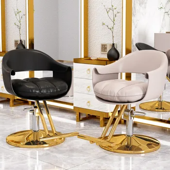 Золотое Эстетическое Парикмахерское кресло для салона макияжа, педикюра, Табурет для парикмахера, маникюрши, мебель Sillas YR50BC