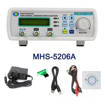 mhs5200a6 МГц DDS Функциональный Генератор сигналов Цифрового Управления Двухканальный Счетчик частоты/Измеритель Импульса произвольной формы 6A