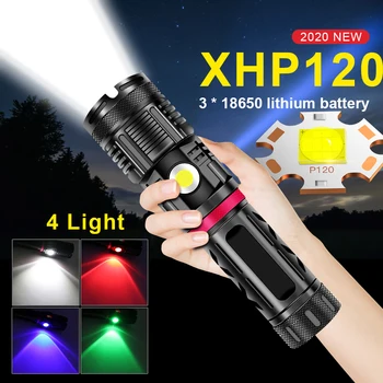 2020 новый XHP120 cob фонарь 26650 Мощный фонарик led torch usb Перезаряжаемая вспышка 18650 XHP90 XHP70 XHP50