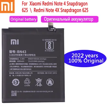 2022 года Xiaomi BN43 Оригинальный аккумулятор для Xiaomi Redmi Note 4X Note 4 Note4 Global Snapdragon 625 4000 мАч аккумуляторы для телефонов