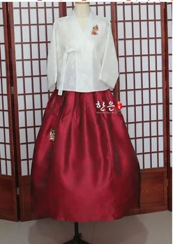 2019 Модный Белый Современный Ханбок Фушион Ханбок Корейское Традиционное Платье Для Косплея Ханбок Модернизированный Костюм Для Выступлений Ханбок Новый